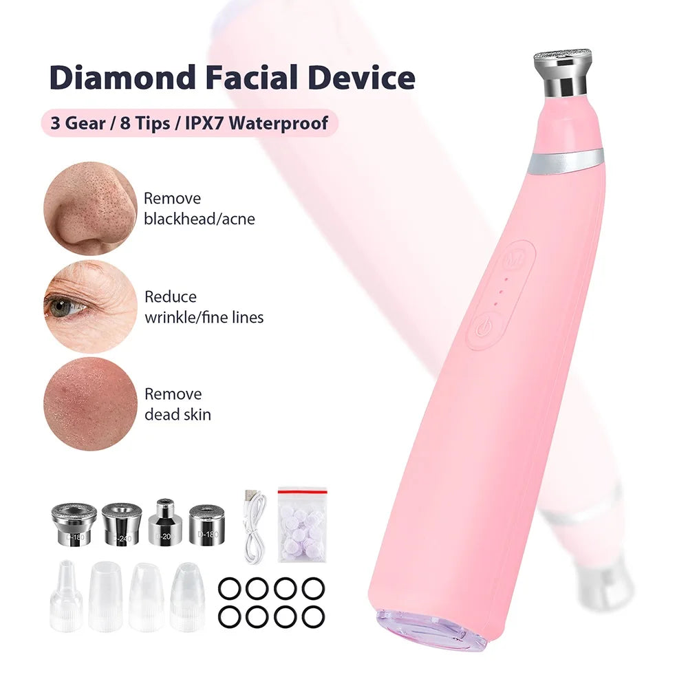 Professional Diamond Microdermabrasion Machine Home Use Facial Peeling Beauty Machine Exfoliation Face Deep Cleaning Skin Care