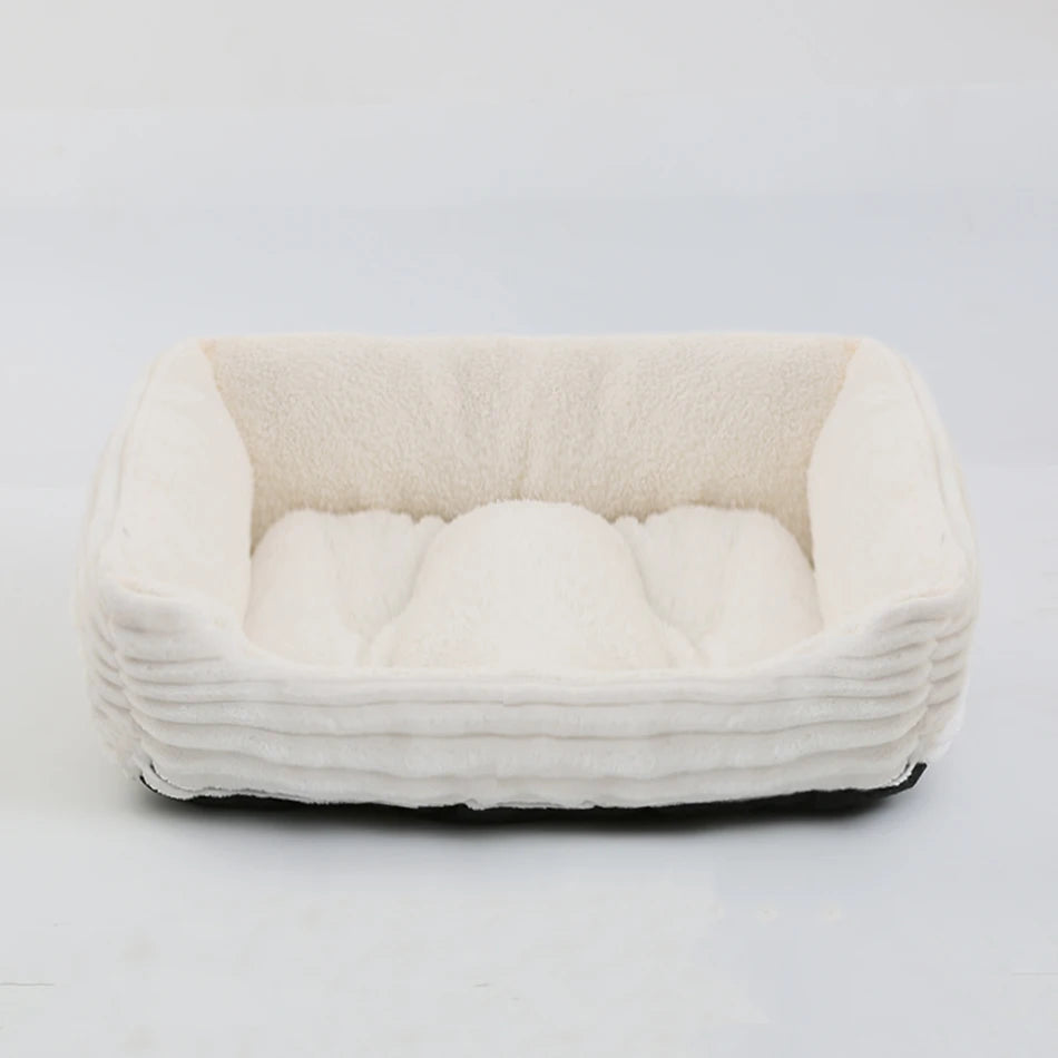 Square Plush Dog & Cat Sofa Bed - Cushioned Bolster Pet Bed - photo 14