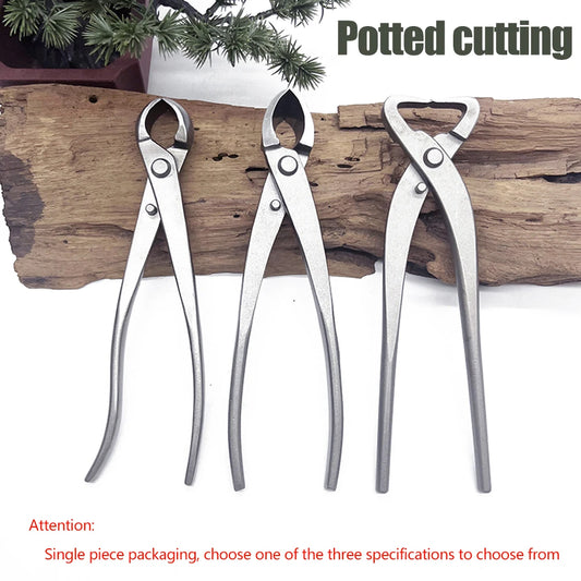 Three models of bonsai shears are available, including stainless steel thick branch shears, sharp horticultural shears, bonsai t