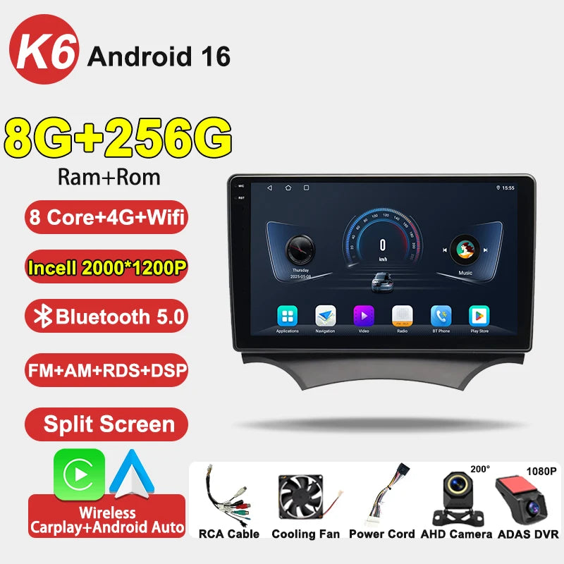 9" Car Stereo with Apple CarPlay & Android Auto, Compatible with Ford Ka (2008-2014)