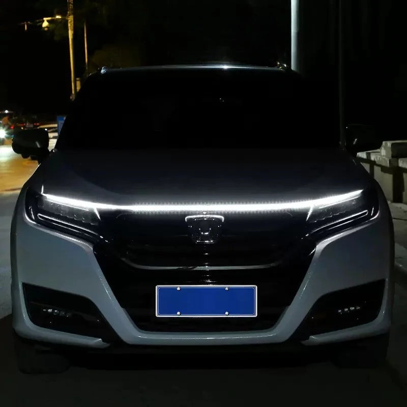 1.5m Car Daytime Running Light Strips, Car Hood Strip Light, Universal Dynamic Scan Start Up Hoodbeam Kit, for Cars,SUVs, Trucks