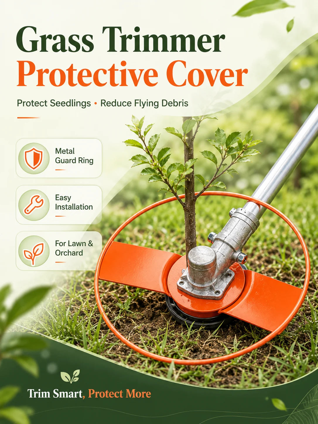 Grass Trimmer Cover, Seedling Protection Lid, Lawn Mower Blade Protector for Garden Orchard Edge Cutting Tool Accessories
