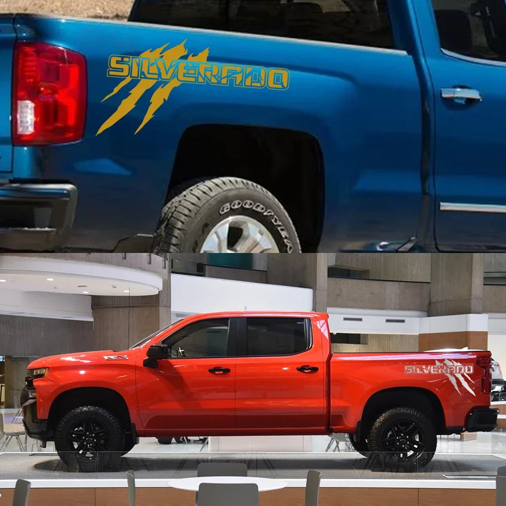 Car Sticker For Chevrolet Silverado 1500 2500 Z71 S10 Pickup Truck Bed Graphics Claw Styling Decor Cover Decal Auto Accessories