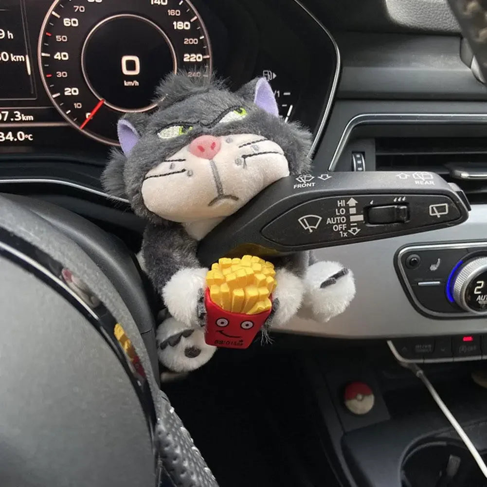 Cute Cat Plush Doll Car Windshield Wiper Decorations Home Desk Ornament Creative Gift Home Decoration Accessories