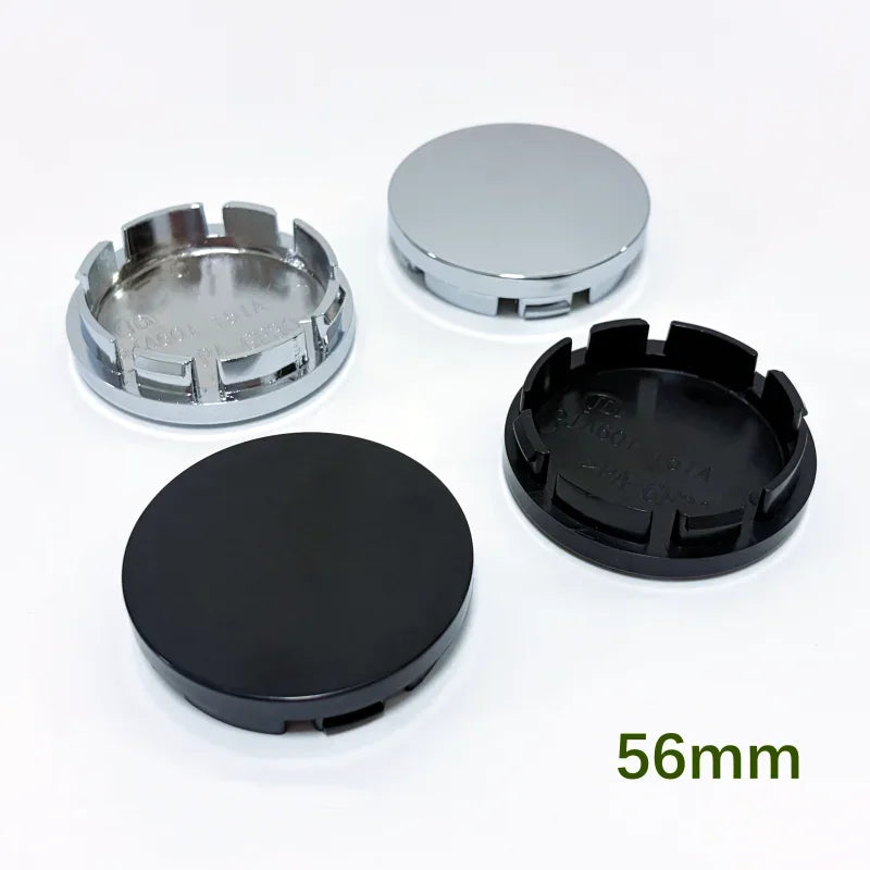 New 4pcs 68mm 65mm 60nmm 56mm 50mm 49mm 48mm Black Chrome Silver Blank Base Rim Cap For Car Modification Universal No Logo Hub C