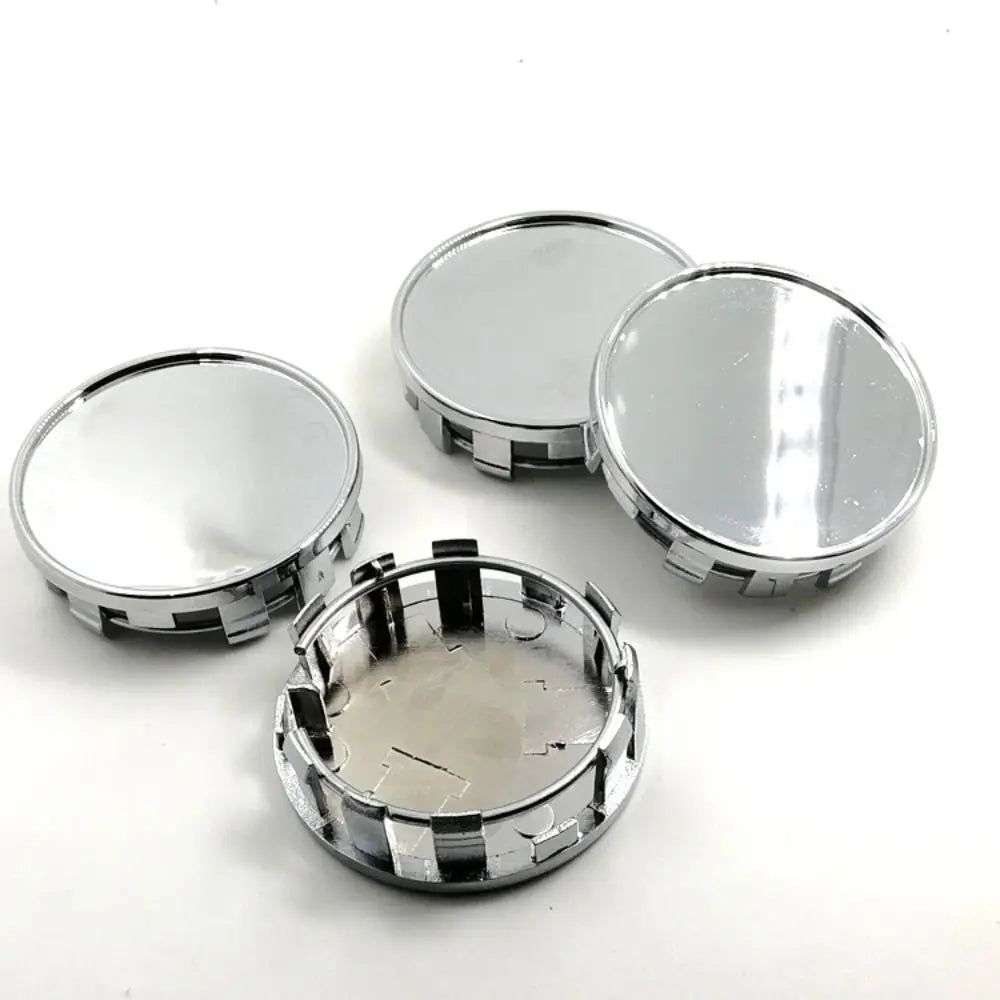 4Pcs 54MM Wheel Center Caps - ABS Rim Hub Caps - Black/Silver