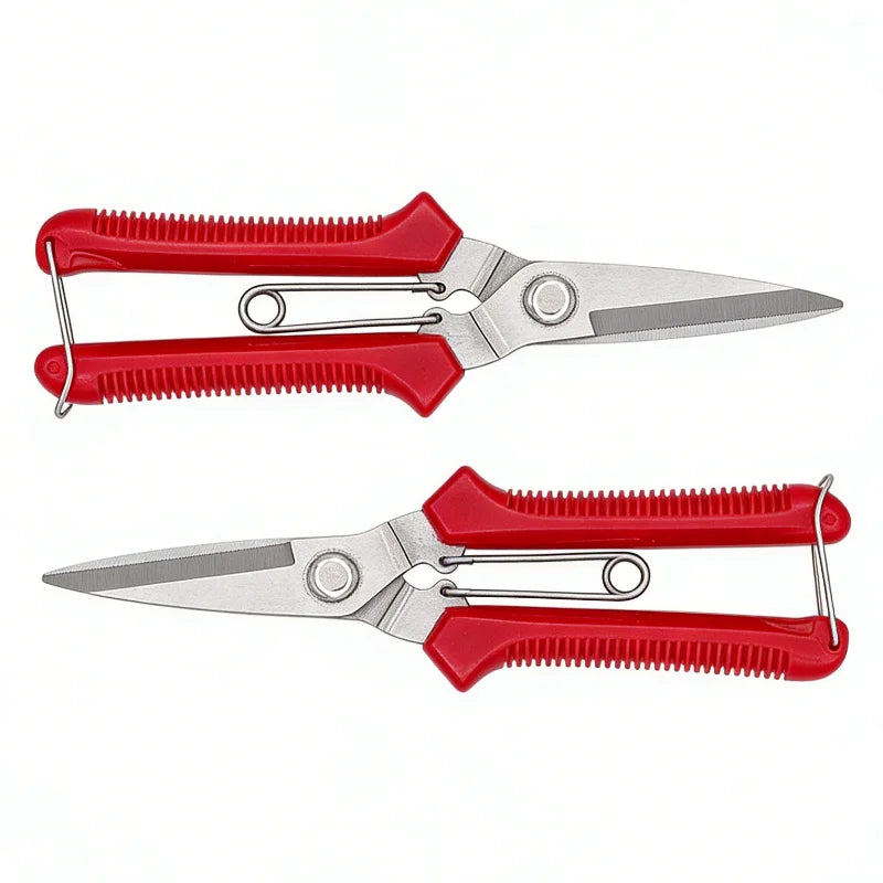Stainless steel blade, non-slip handle, household utility pruning tool Garden scissors for potting pruning, straight end design