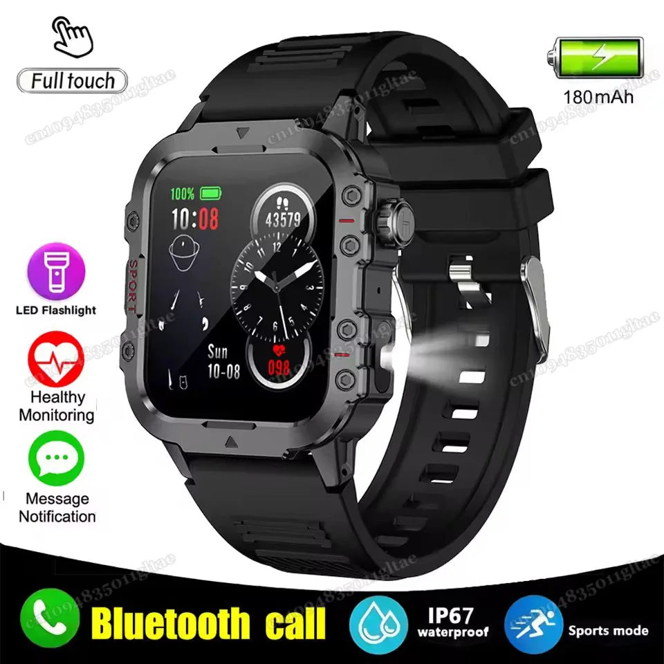 2026 Military Smart Watch – IP68 5ATM, 1.81" AMOLED, Bluetooth Call & Outdoor Fitness Tracker | Men