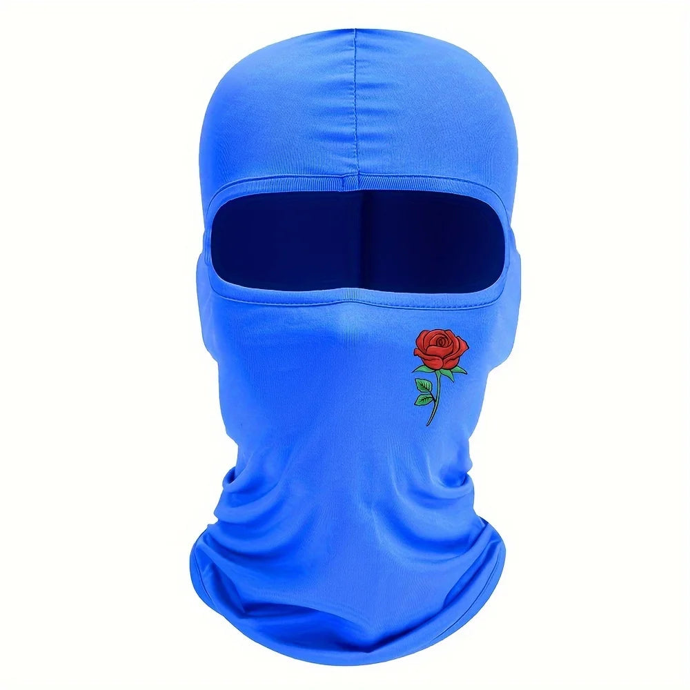Rose Print Balaclava, Ski and Cycling Face Mask