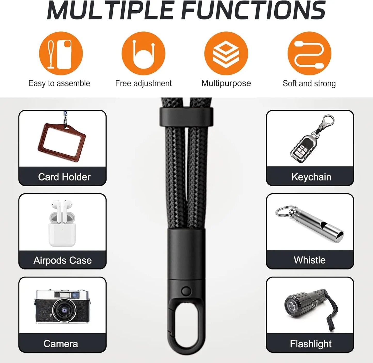 Adjustable Phone Lanyard/Wrist Strap Crossbody/Neck Phone Strap Universal Phone Slings Stretchable Cable for Smartphones