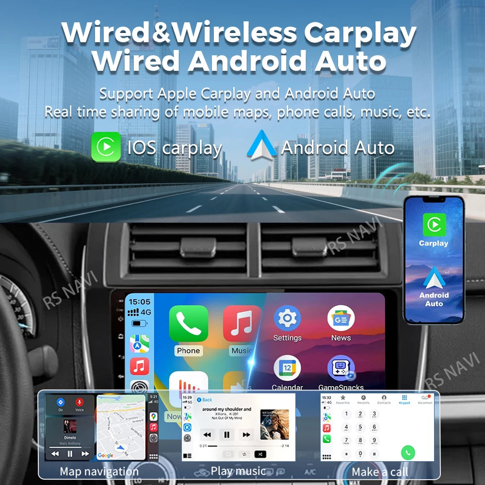 Android 16 For Toyota Camry US 2012 - 2014 2K QLED Android Car Radio Multimedia Video Player GPS Stereo CarPlay 4G Head Unit
