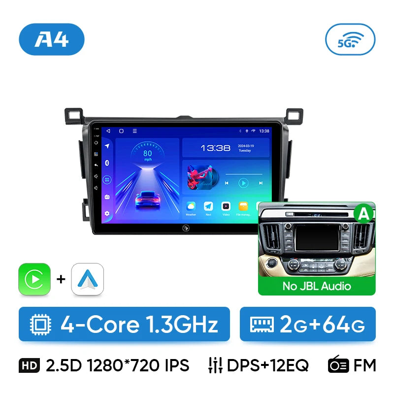 Ainavi Car Radio Multimedia Player For Toyota RAV4 RAV 4 XA40 2013-2019 RHD LHD Android 12 Auto Wireless Carplay Car Stereo DSP