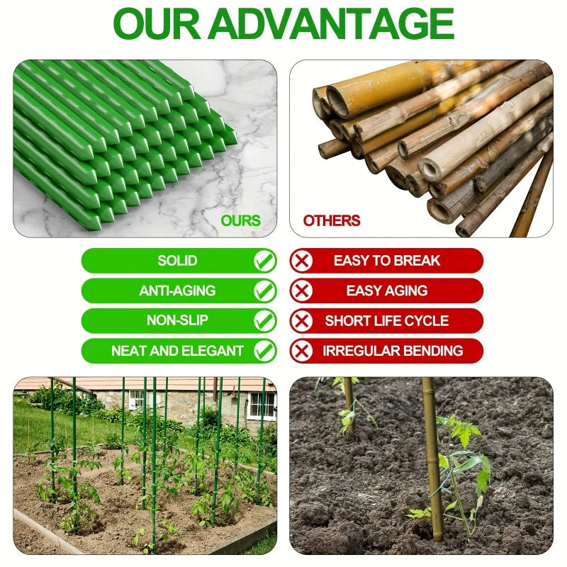 20-Piece Garden Stakes – Durable Plant Support for Tomatoes, Cucumbers, Vines & Grapes