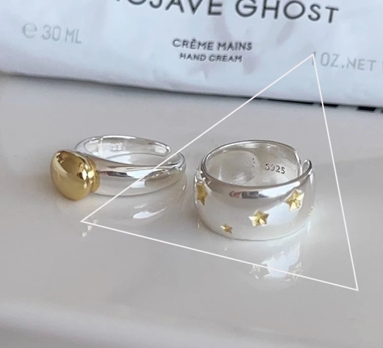 PANJBJ 925 Sterling Silver Hollow Out Rings For Women Three Layered Cross Punk Irregular Vintage Jewelry Gift Dropshipping