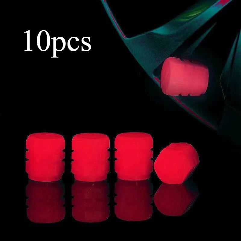 10pcs Luminous Valve Cap for Electric Vehicles, Motorcycles, Bicycles, Trucks, Tires, Luminous Valve Core Covers
