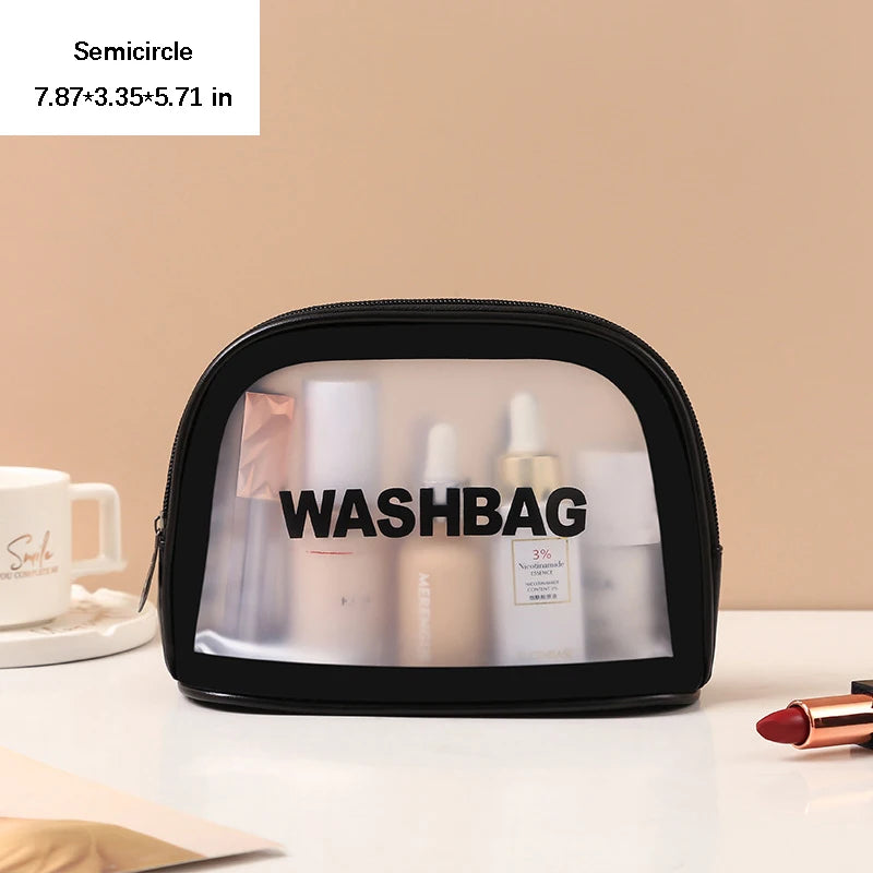 Portable Toiletry Bags with Handle, Translucent Waterproof travel Make up Bags for Women, Large Capacity Travel Cosmetic Bags