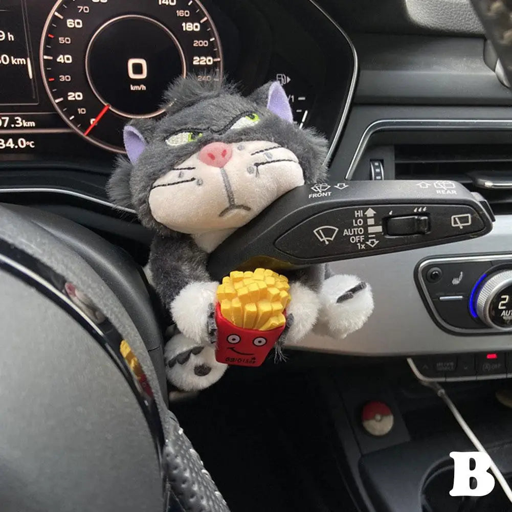 Cute Cat Plush Doll Car Windshield Wiper Decorations Home Desk Ornament Creative Gift Home Decoration Accessories