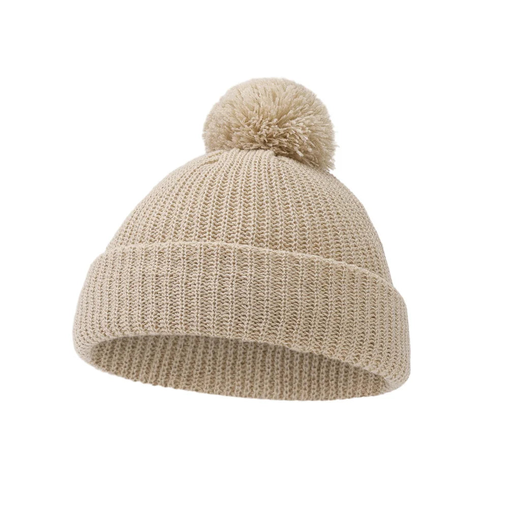 Infant Pom Pom Knit Beanie - Folded Cuff Baby Hat 0-12 Months - photo 10