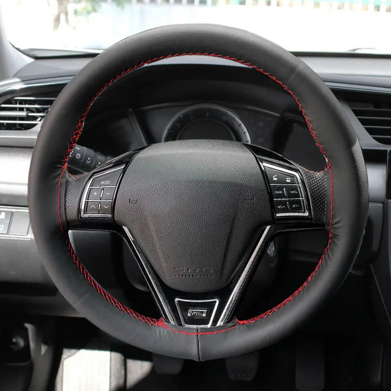 38cm DIY Microfiber Leather Steering Wheel Cover Kit