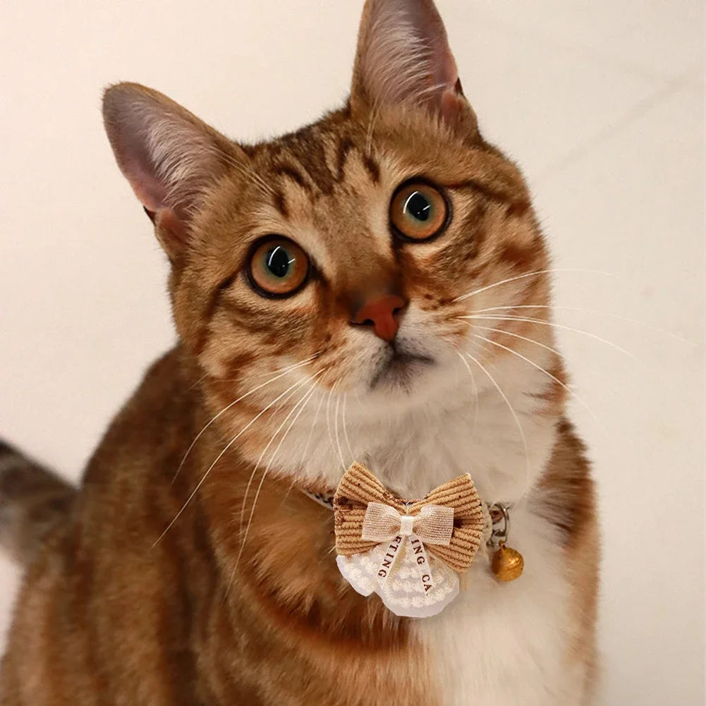 cat collars Cute and Versatile Adjustable Durable with Bells Pet Collars Necklaces Positioning Pets Cats Dogs Party Photos Props