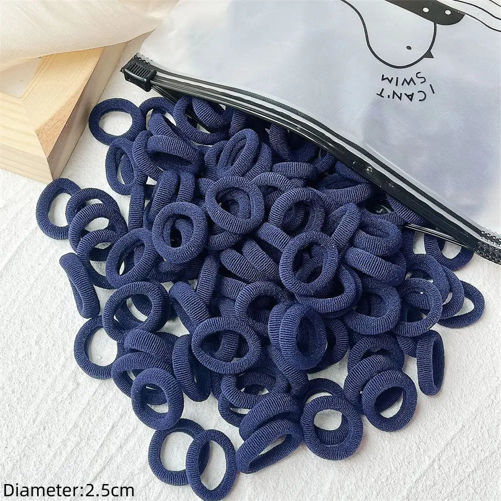50pcs Black Elastic Hair Band Leagues Ties Colets Scrunchies Springs Gum Accessory For Girl Women No Damage Pigtails Holder Set
