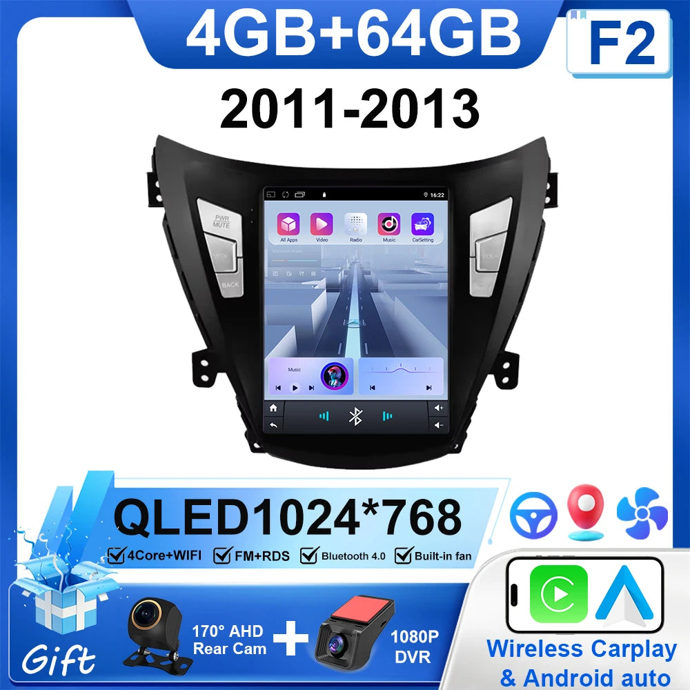 9.7" Car Stereo with Apple CarPlay & Android Auto, Compatible with Hyundai Elantra 5 (2011-2016)
