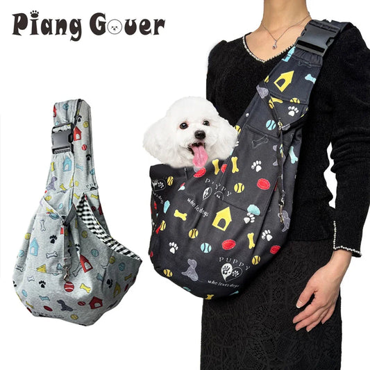 Cartoon Print Pet Carrier Bag - Crossbody Travel Bag