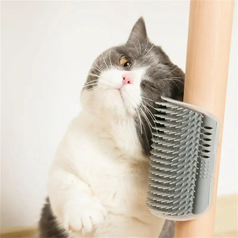 Cat Self-Groomer & Scratcher - Wall Corner Massage Brush