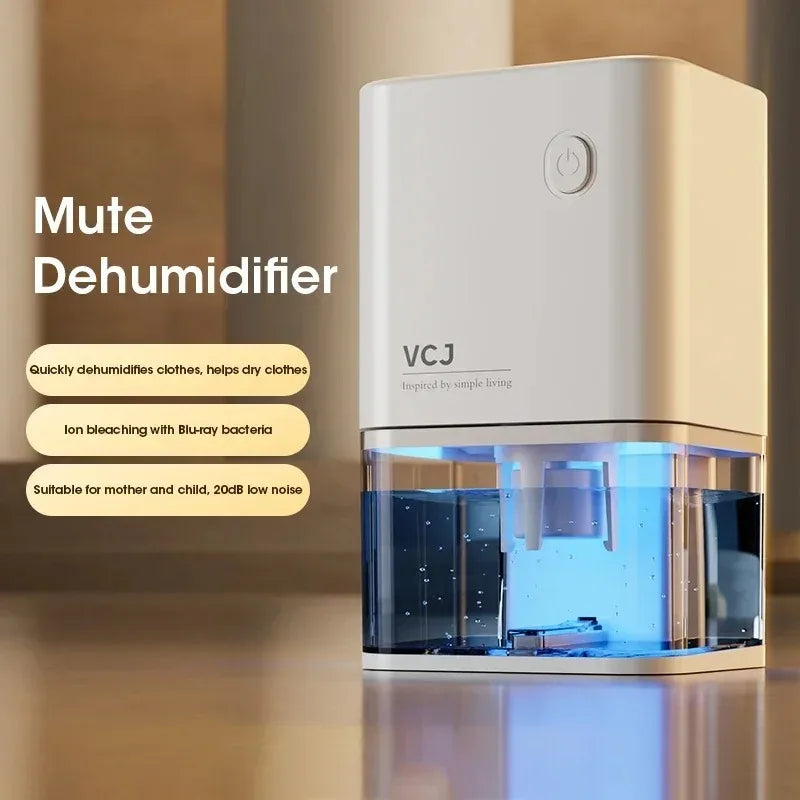 2025 New Silent Dehumidifier For EU Plug - Quiet Moisture Absorber Air Dryer Deodorizer for Bedroom Office Kitchen Home