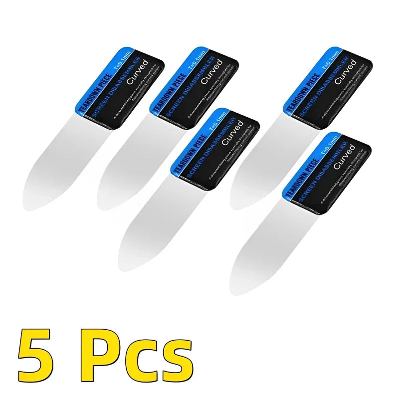 Mobile Phone Curved 1-5Pcs LCD Screen Spudger Opening Pry Card Tools Ultra Thin Flexible Mobile Phone Disassemble Steel Metal