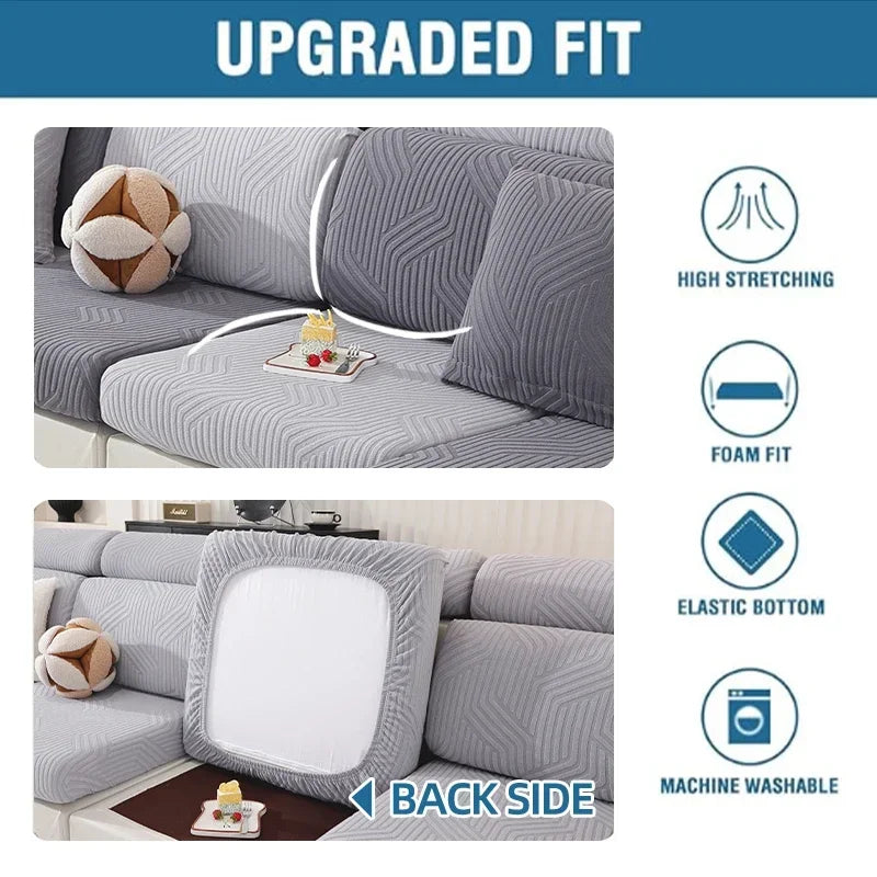 Jacquard Sofa Seat Covers Thickened Stretchable Sofa Covers Elastic Sofa Seat Cushion Covers Spandex Furniture Protective Covers