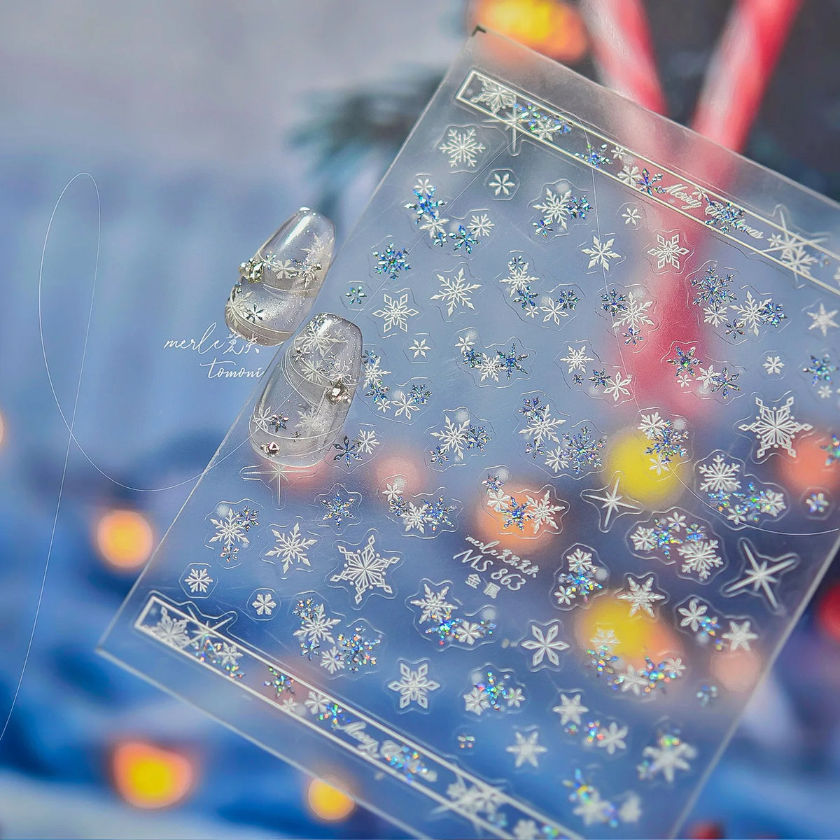 5D Embossed Mini Snowman Snow Nail Decorations Stickers Self Adhesive Nail Stickers Winter Christmas Nail Art Accessories Decals