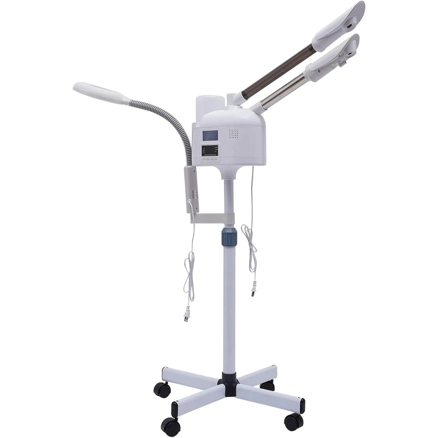 Professional 3 in 1 Facial Steamer Upgrade Esthetician Steamer with Hot & Cold Nozzle LED Magnifying Lamp Beauty Salon Spa for Home, Beauty Salons and Spas, Adjustable Height Angle, with Universal Wheels