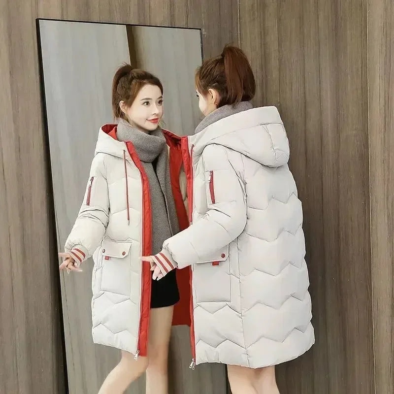 Women's Long Hooded Parka - Thick Padded Windproof Winter Coat - photo 2