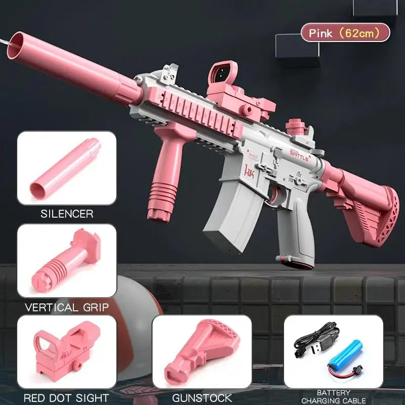 M416 Electric Water Gun — Auto Light-Up Summer Pool Toy