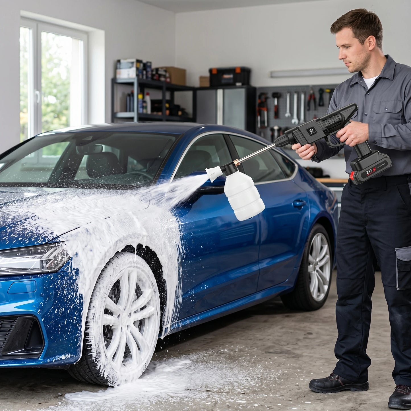 21V Cordless Pressure Washer — 30Bar Portable Car Wash Gun
