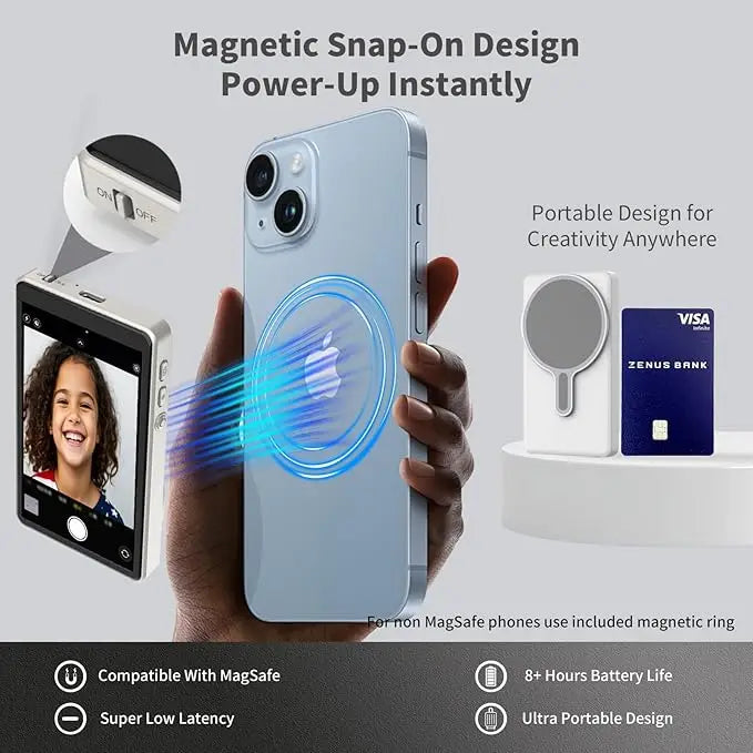 Magnetic Wireless Selfie Monitor Screen for iPhone & Android