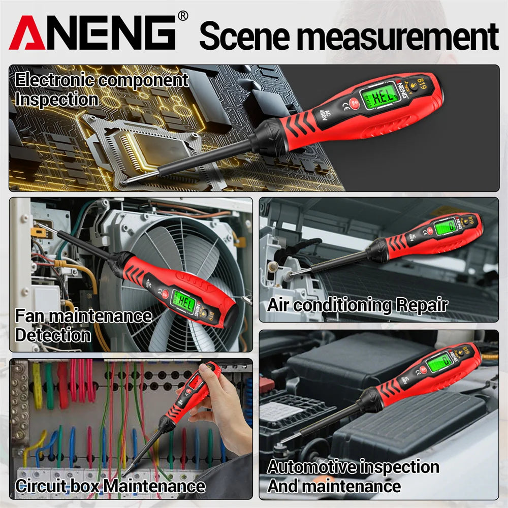 ANENG B19 Cross/flat Screwdriver Pen Small Handheld Test Pencil Non-contact Detection 30-1000V Voltage Buzzer Breakpoint Finder