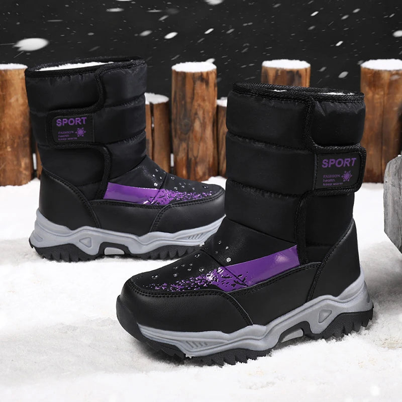 Girls Princess Snow Boots - Plush Lined High Winter Boots - photo 3