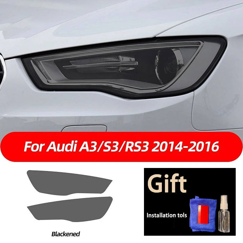 Smoked Black TPU Sticker Car Headlight Protective Film For Audi A3 8V S3 A4 B8 B9 A5 A6 S6 C8 A7 A8 D4 TT TTS Q3 Q5 Q7 Q8 RSQ8