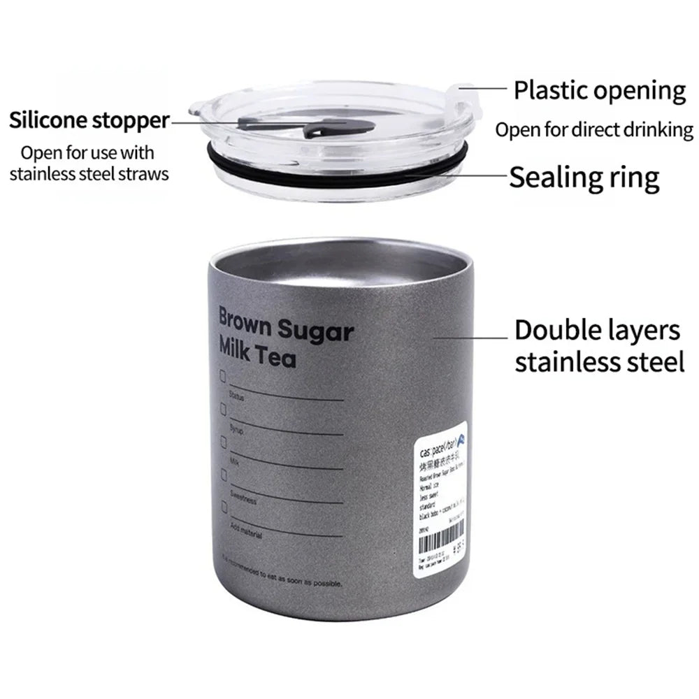 600ml Stainless Steel Thermos Cup with Straw - Insulated Coffee Mug - photo 6