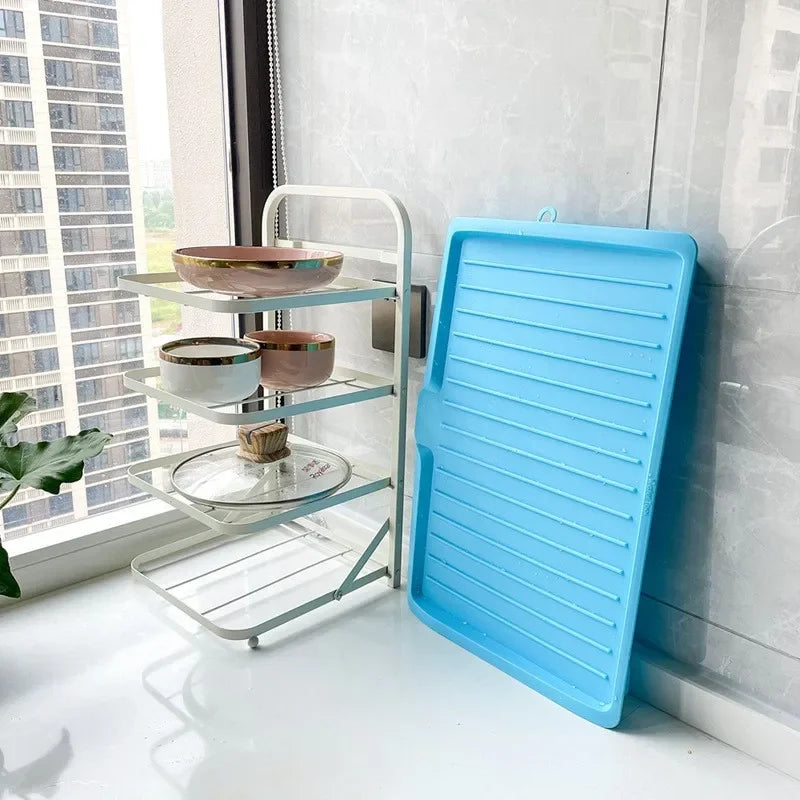 Folding Plastic Dish Drain Tray - Countertop Drying Board - photo 5