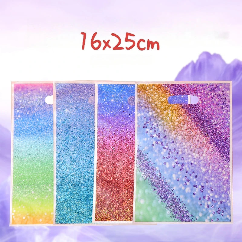 10/30/50pcs Gradient Hand Gift Bag Shining Star Party Gift Bag Galaxy Plastic Gift Bag Birthday Gift Bag Wedding Gift Package