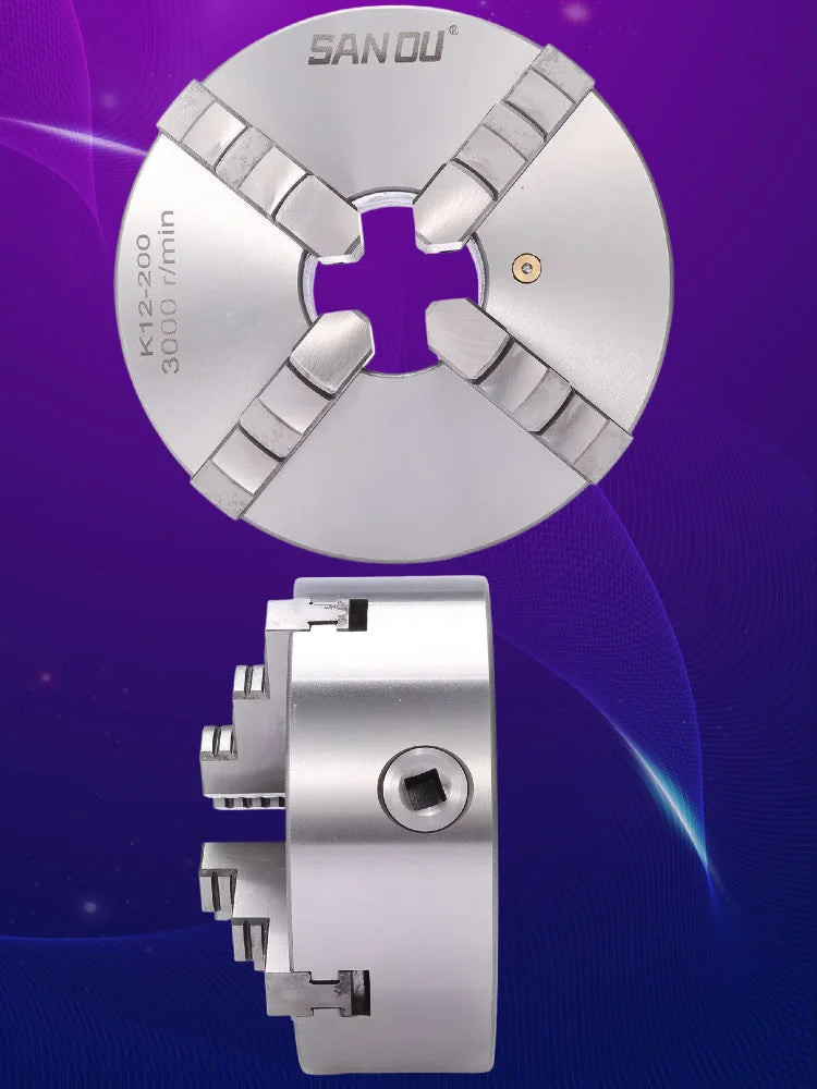 80/100/125mm Precision 4-Jaw Self-Centering Lathe Chuck - Iron & Steel Wide Clamping Range Automatic Centering for Machine Tools