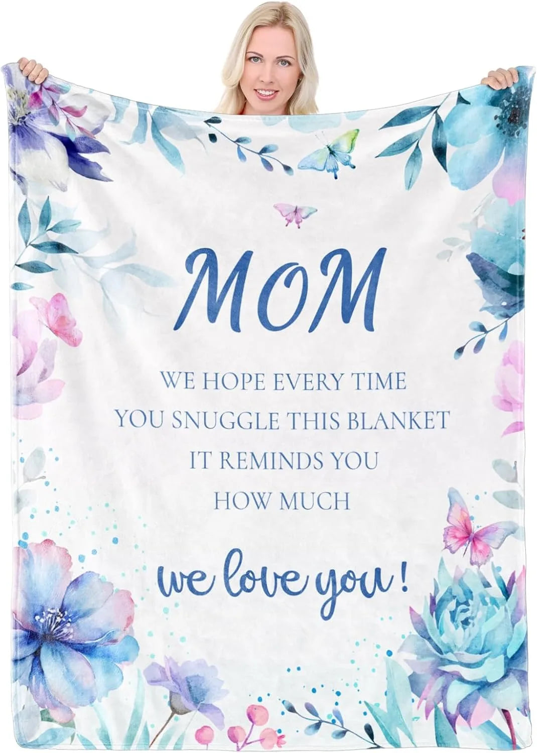 Gift for Mom Flannel Throw Blanket with Loving Message