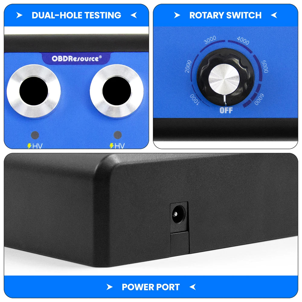 Car Spark Plug Tester Double hole Diagnostic Tool Car 12V Spark Tester 0-6000rpm Auto Engine Ignition Coil  Detector Tools