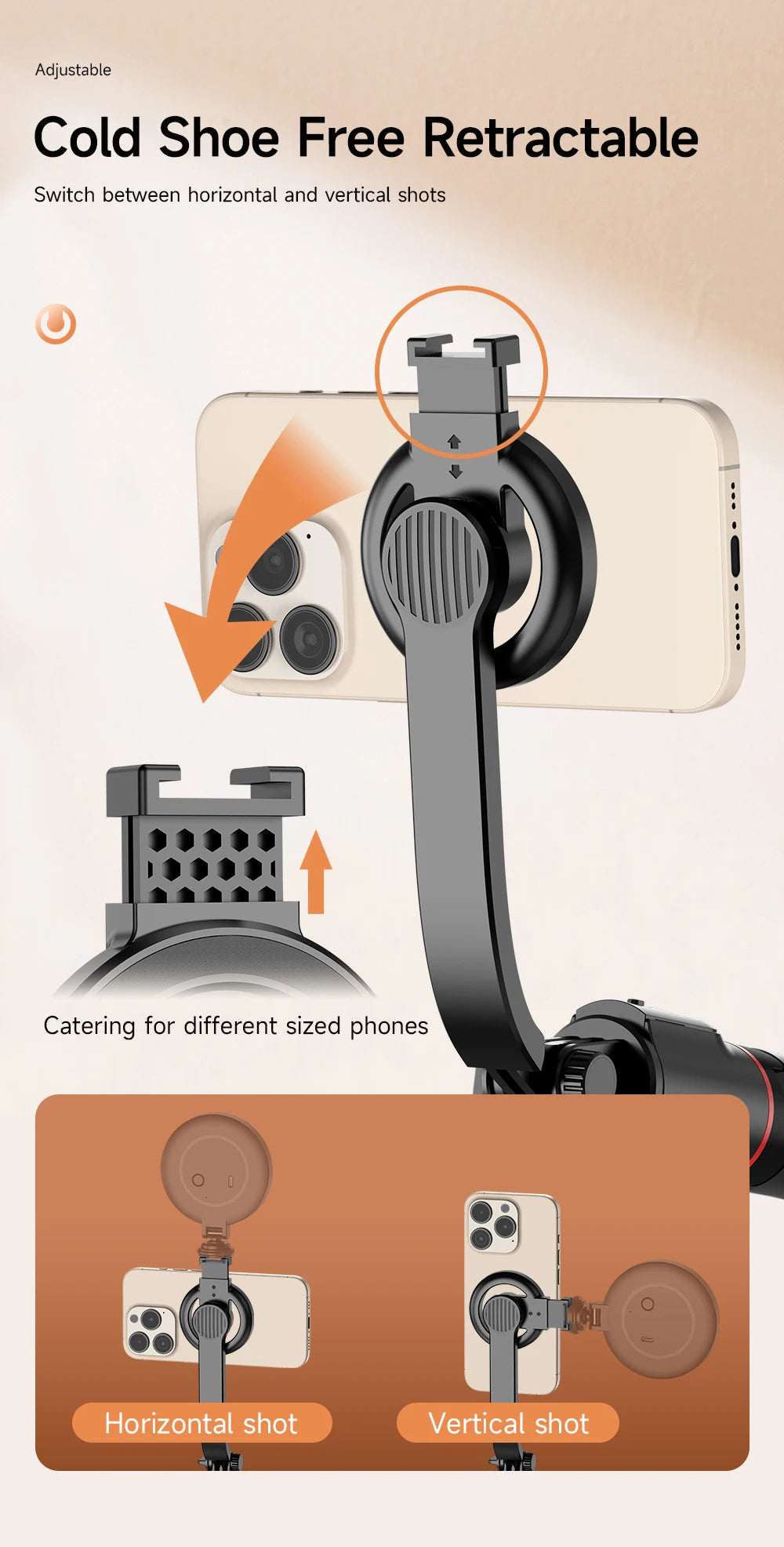KEELEAD Magnetic Selfie Stick with Bluetooth Remote Magsafe Cellphone Tripod Stand for iPhone 14 13 12 Pro Max Vertical Shooting