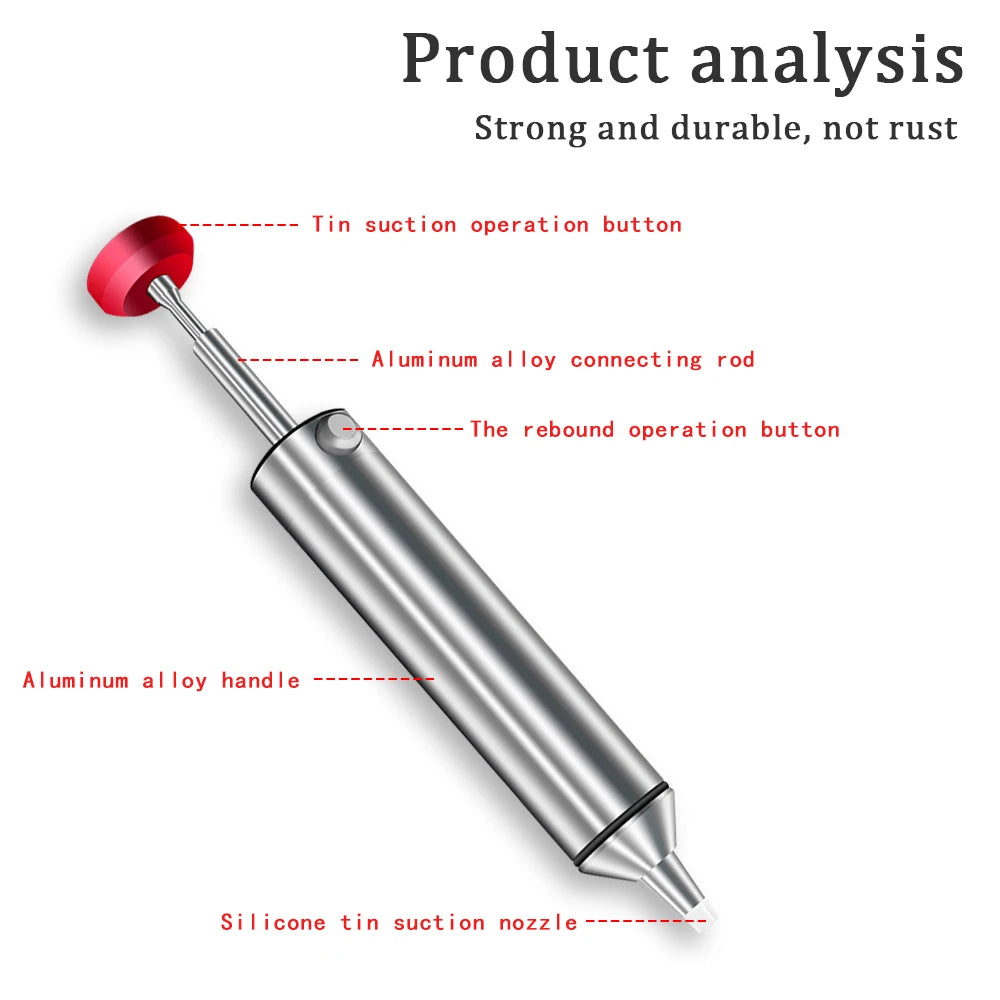 Aluminum Desoldering Pump Suction Tin Gun Soldering Sucker Pen Powerful Vacuum Iron Welding Repair Tool for Electronic Component