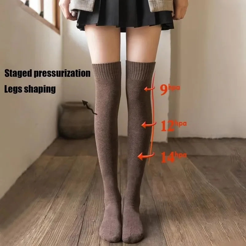 Women's Thick Over the Knee Socks, Terry Lined
