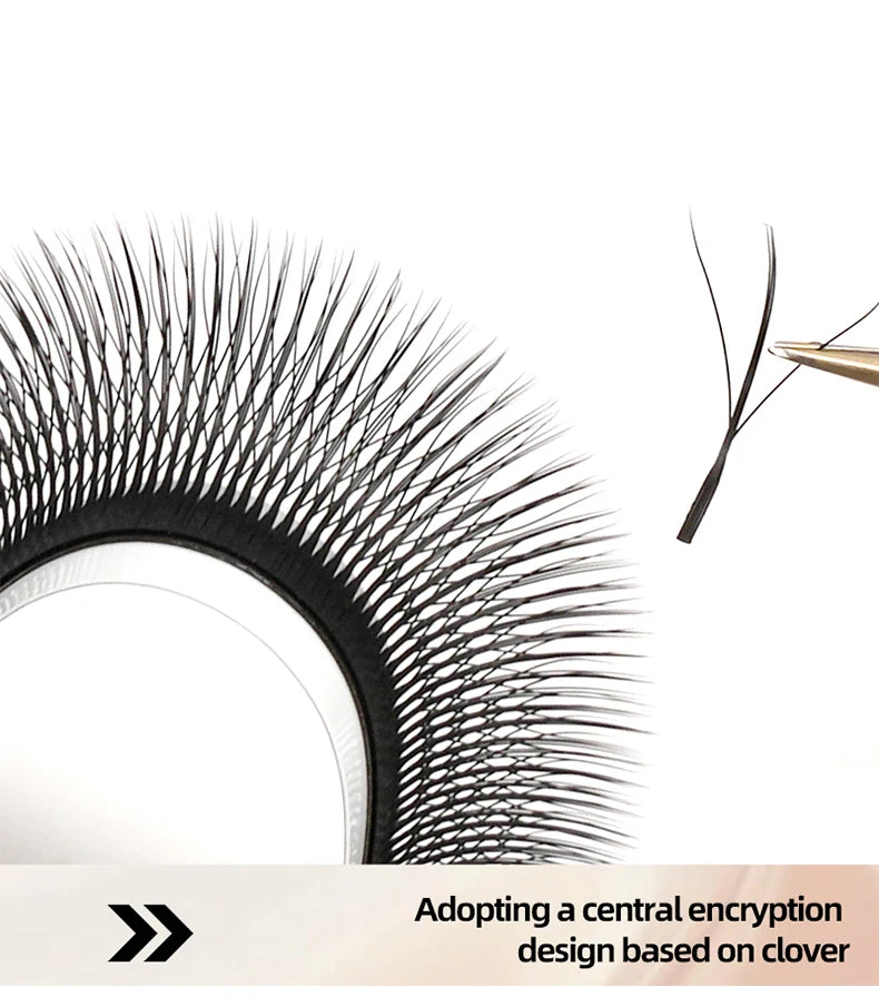 MENGLUKE 3D W Shaped Bloom Automatic Flowering Premade Fans Eyelashes Extensions Natural Soft Light High Idividual Lashes